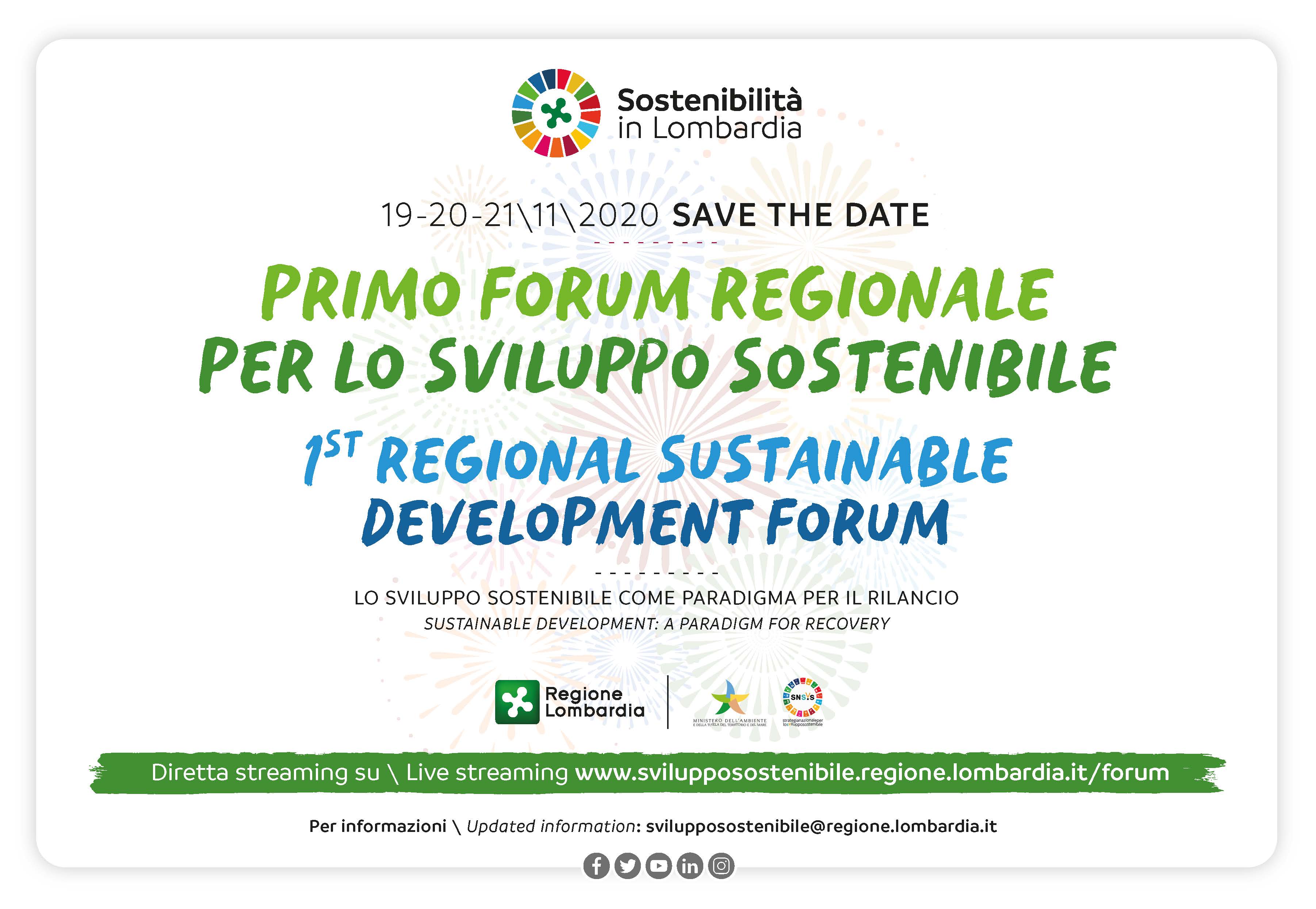 Al via il 1° Forum regionale dello Sviluppo sostenibile